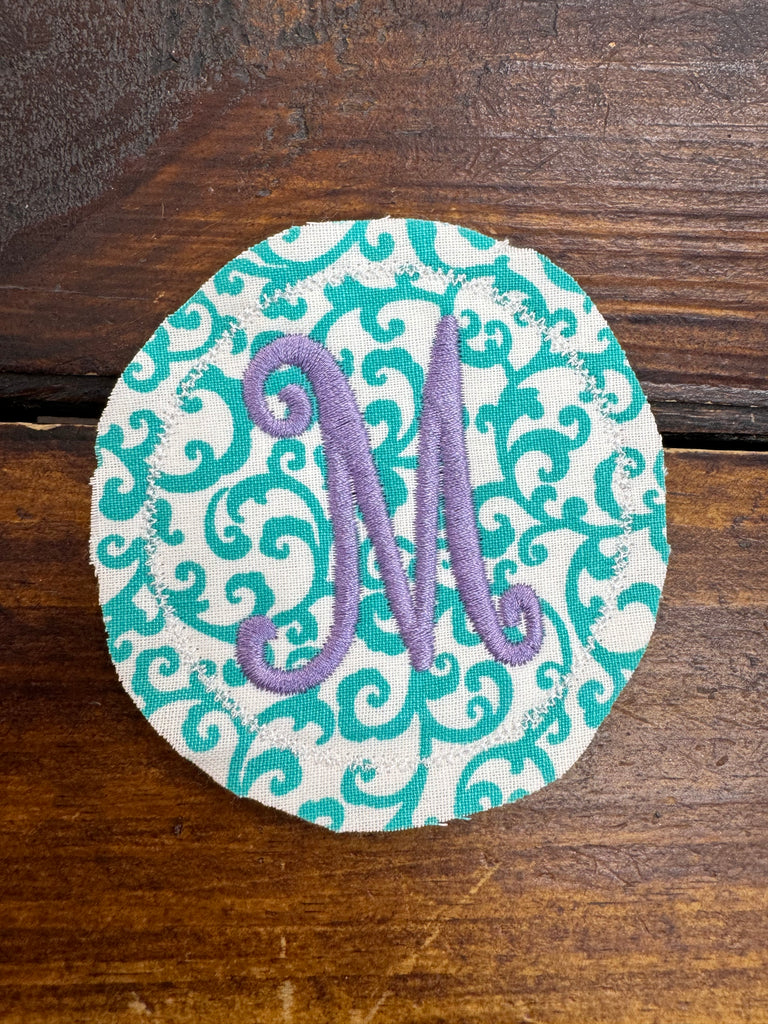 INITIAL THIS Aqua Vine & Lilac Thread Hat Bar Patch - The Gypsy Belle Boutique