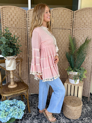 Alternate view of POL Gypsy In Pink Boho Cover Up Dress
