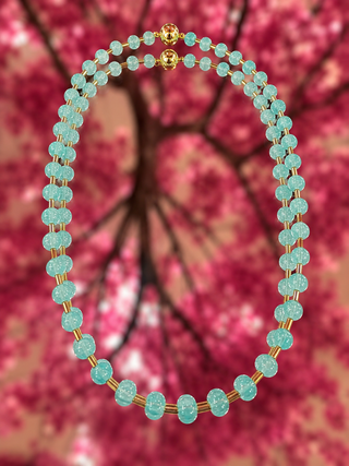 Alternate view of Turquoise Glass Bead Magnetic Necklace
