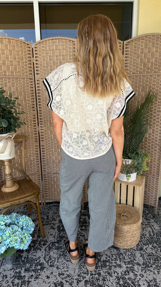 Alternate view of Human Nature Ivory Embroidered Top
