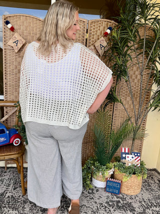 Alternate view of Headed to the Hamptons Seersucker Wide Leg Pants
