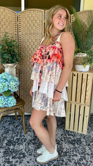 Alternate view of POL Peach & Lace Layer Dress
