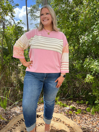 Cotton Candy Pink Stripe Top