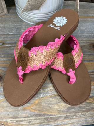 Alternate view of Yellowbox Irina Fuchsia Pink RicRac Sandal Flip Flops
