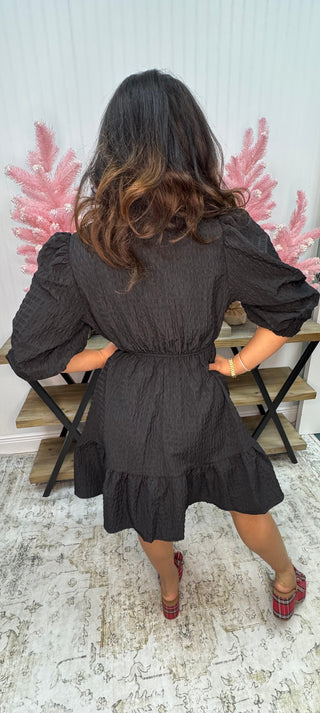 Umgee Ruffled Trim Textured Baby Doll Dress (2 COLORS)