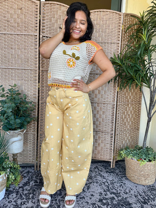 Alternate view of Citrus Twist Open Crochet Top
