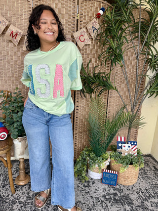 Alternate view of USA Pearl Melon Terry Top Oversized
