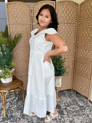 Alternate view of Coastal Classic White Lace Accent Dress

