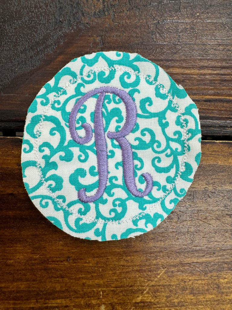 INITIAL THIS Aqua Vine & Lilac Thread Hat Bar Patch - The Gypsy Belle Boutique