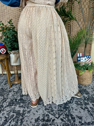 Alternate view of Young Threads Boho Latte Lace Wide Leg Pants

