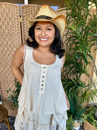 POL Vanilla Sleeveless Everything Top