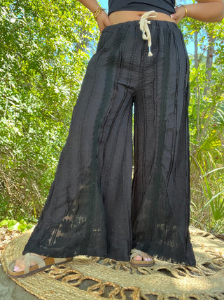 POL Black Swirl Wide Leg Pants