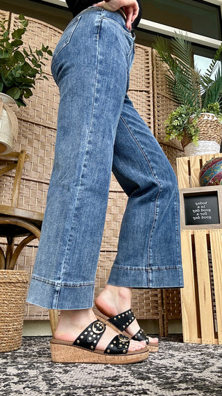 MICA W3535M Front Seam Wide Leg Jeans
