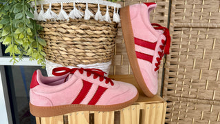 Alternate view of Corkys Heads Up Pink & Red Trainer Sneaker
