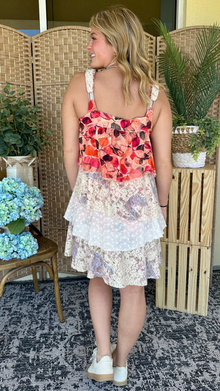 Alternate view of POL Peach & Lace Layer Dress
