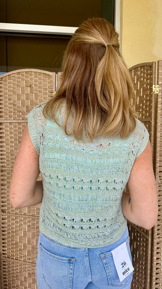 Alternate view of Cabana Pistachio Crochet Top
