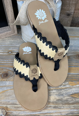 Alternate view of Yellowbox Irina Black RicRac Sandal Flip Flops
