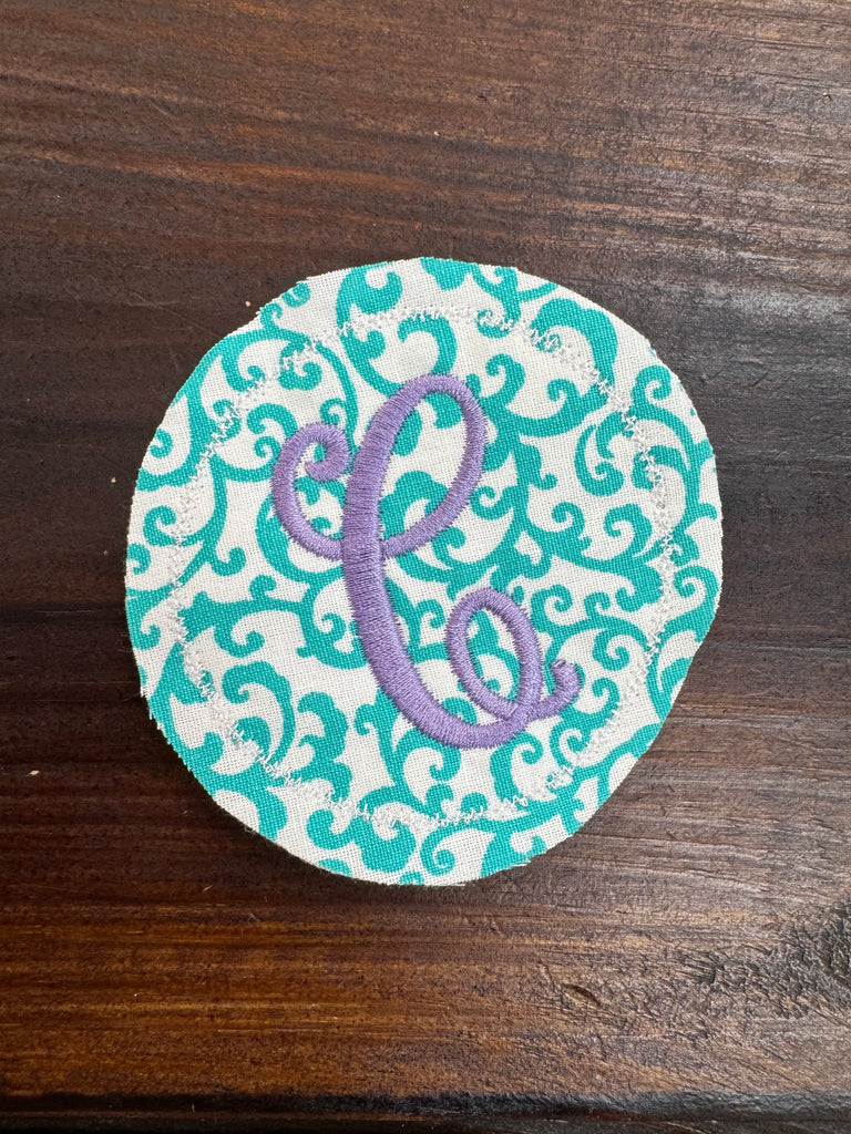 INITIAL THIS Aqua Vine & Lilac Thread Hat Bar Patch - The Gypsy Belle Boutique