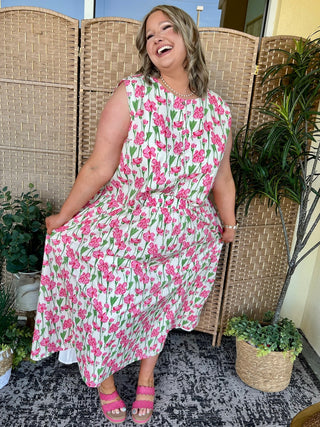 Blooming Beauty Floral Sleeveless Top & Skirt Set
