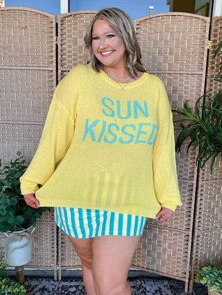 Alternate view of Sun Kissed Yellow Lightweight Sweater Top
