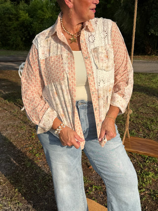 Can't Love You Anymore POL Patchwork Top OVERSIZED
