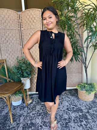 Alternate view of It's Now or Never Black Pintuck Dress
