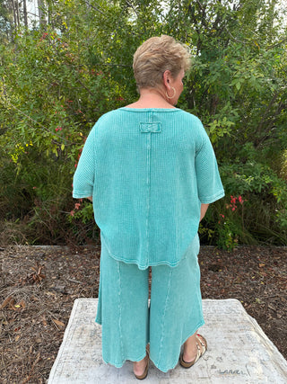 Easel Teal Mineral Wash Crochet Patch Detail Set