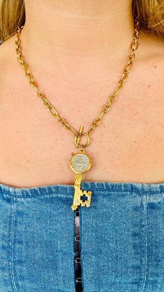 Mixed Metal Coco Key Necklace Lauren Kenzie
