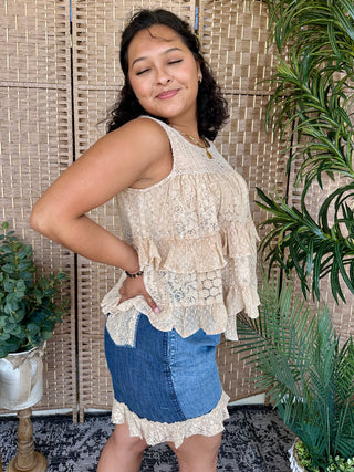 Alternate view of Young Threads Desert Dream Ivory Ruffle Top
