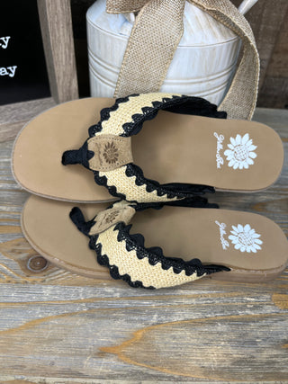 Alternate view of Yellowbox Irina Black RicRac Sandal Flip Flops
