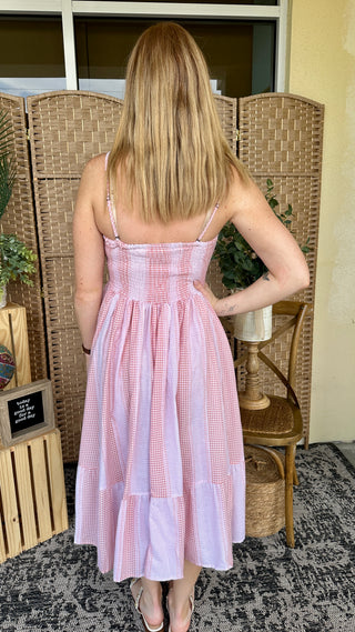 Alternate view of Sweet Ella Pink Ruffled Gathered Dress
