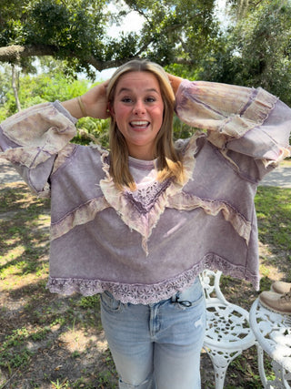Alternate view of Destined To Be LILAC Boho Ruffle Top
