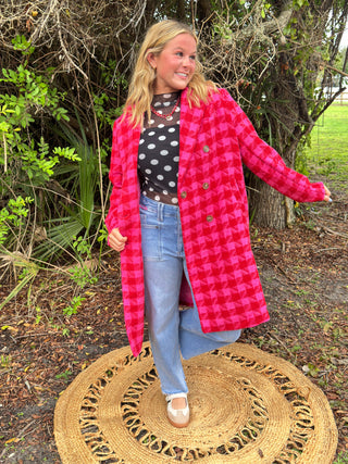 Cherryish Everything Houndstooth Coat Jacket
