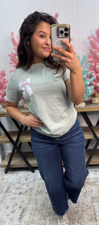 Sage & Pink Bow Nutcracker Tee Top