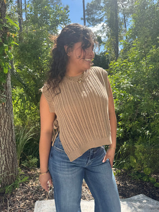 Heyson Cable Knit Sweater Top w/ Side Ties (2 COLORS)