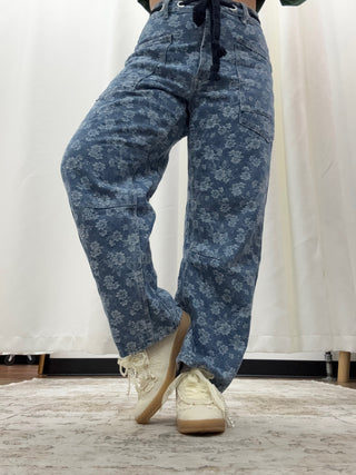 Floral Print Denim Gypsy Fit Jeans