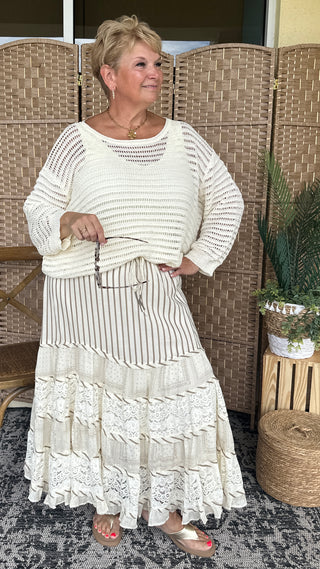 Alternate view of Oh Bouy! IVORY Slouchy Sweater Top
