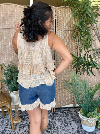 Alternate view of Young Threads Desert Dream Ivory Ruffle Top
