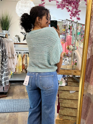 Alternate view of Daydreamer Seafoam Crochet Top
