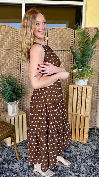 Alternate view of Pretty Woman Dot Sleeveless Midi Dress
