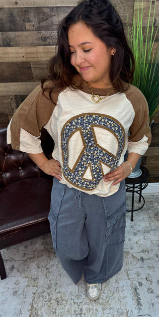 Washed Wide Leg French Terry Cargo Pants (5 COLORS) Easel