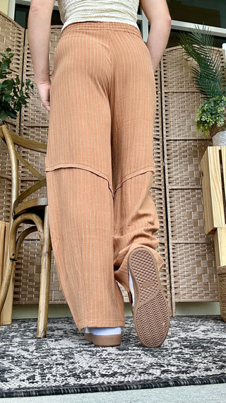 Alternate view of Walking on a Thin Line CAMEL Relaxed Fit Pants

