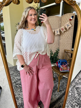 Alternate view of Under the Boardwalk White Dolman Top
