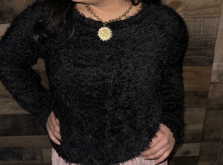 Mohair Long Sleeve Crewneck Sweater Top (3 COLORS)