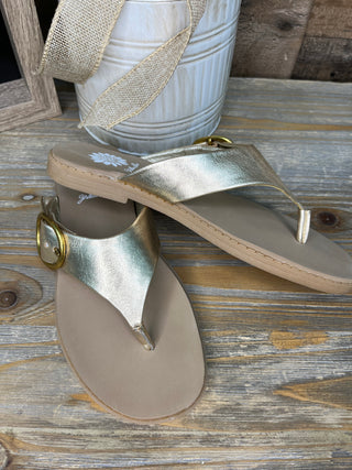 Alternate view of Yellowbox Igloo Gold Thong Sandals
