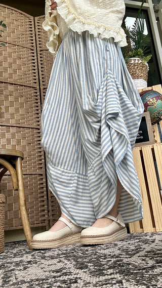 Alternate view of You Got It BLUE Stripe Tie 'Em Up Pants
