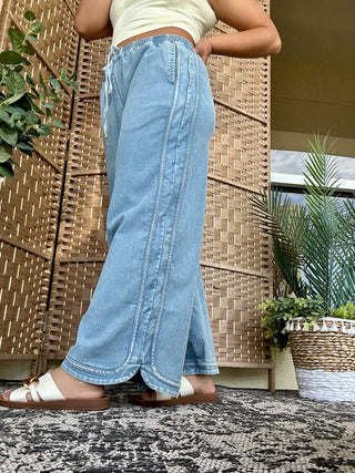 Alternate view of Easel Lt Denim Everyday Pants
