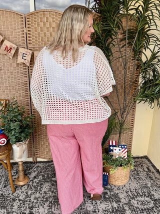 Alternate view of Under the Boardwalk White Dolman Top
