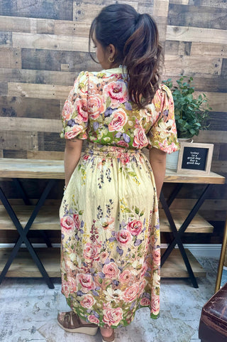 Alternate view of Oddi Spring Garden Floral Puff Slv Midi Dress
