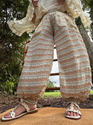 Alternate view of POL Aqua & Peach Spring Floral Pants
